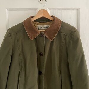 L.L. Bean green insulated barn coat utility jacket
